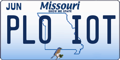 MO license plate PL0I0T