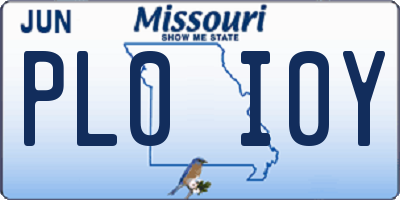 MO license plate PL0I0Y