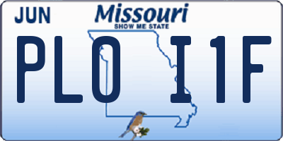MO license plate PL0I1F