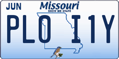 MO license plate PL0I1Y