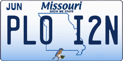 MO license plate PL0I2N
