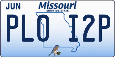 MO license plate PL0I2P
