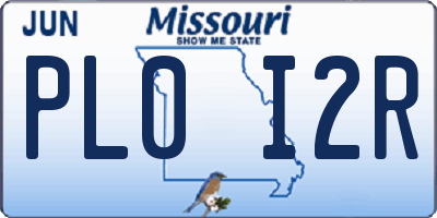 MO license plate PL0I2R