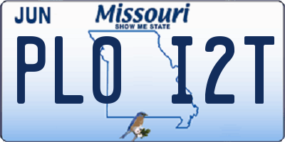 MO license plate PL0I2T