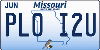 MO license plate PL0I2U