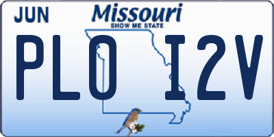 MO license plate PL0I2V