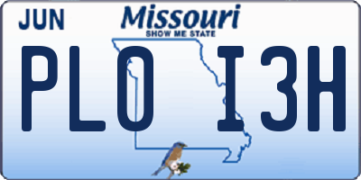 MO license plate PL0I3H