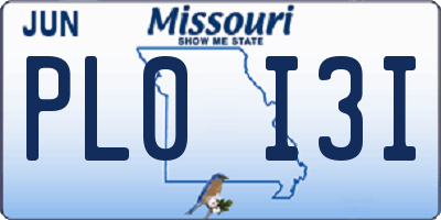 MO license plate PL0I3I