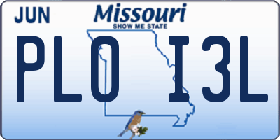 MO license plate PL0I3L