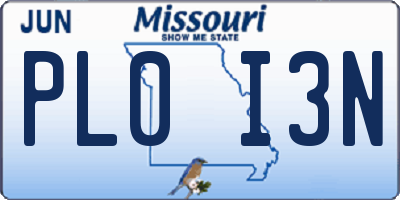 MO license plate PL0I3N