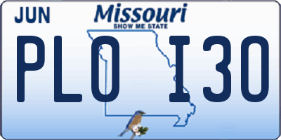 MO license plate PL0I3O