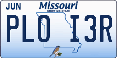MO license plate PL0I3R