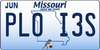 MO license plate PL0I3S