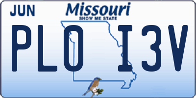 MO license plate PL0I3V