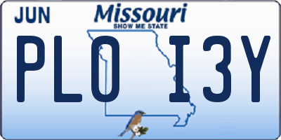 MO license plate PL0I3Y