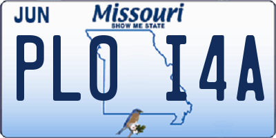 MO license plate PL0I4A