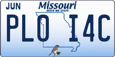 MO license plate PL0I4C
