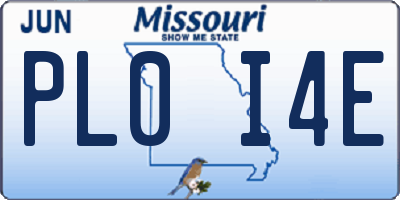 MO license plate PL0I4E