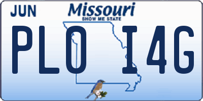 MO license plate PL0I4G