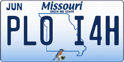 MO license plate PL0I4H