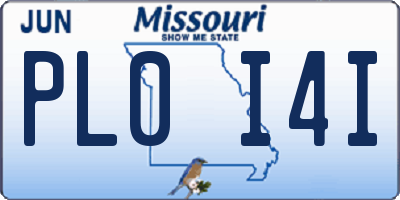 MO license plate PL0I4I