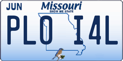 MO license plate PL0I4L