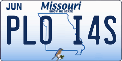 MO license plate PL0I4S