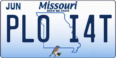 MO license plate PL0I4T