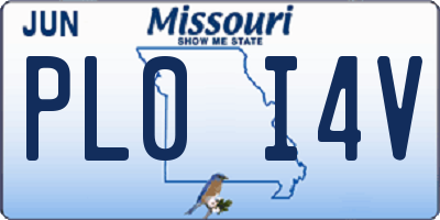 MO license plate PL0I4V