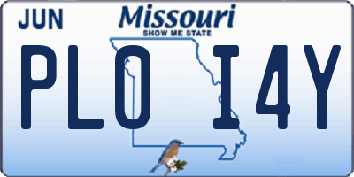 MO license plate PL0I4Y