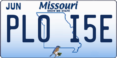 MO license plate PL0I5E