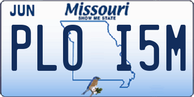 MO license plate PL0I5M