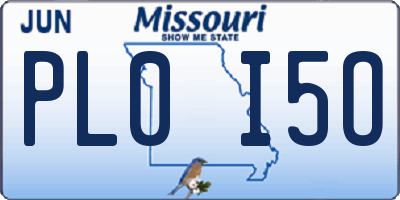 MO license plate PL0I5O