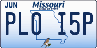 MO license plate PL0I5P