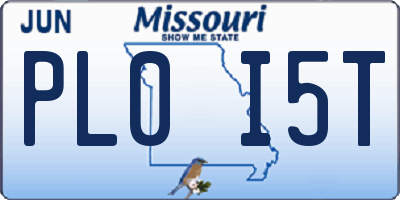 MO license plate PL0I5T