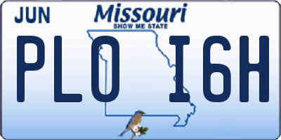 MO license plate PL0I6H