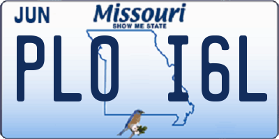 MO license plate PL0I6L