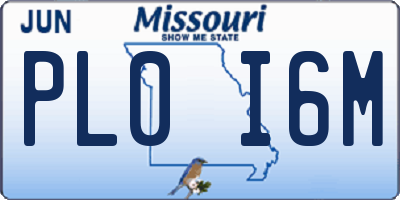 MO license plate PL0I6M