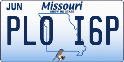 MO license plate PL0I6P