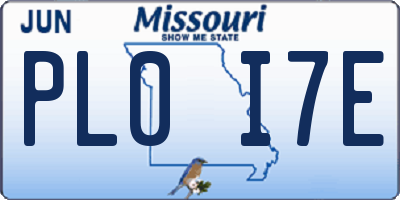 MO license plate PL0I7E