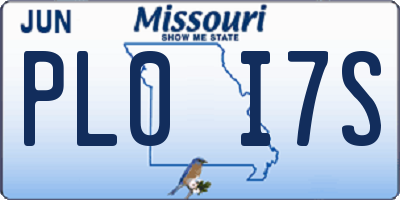 MO license plate PL0I7S