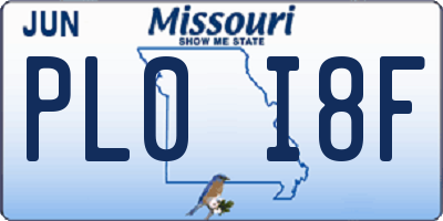 MO license plate PL0I8F