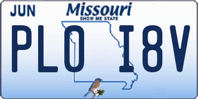 MO license plate PL0I8V