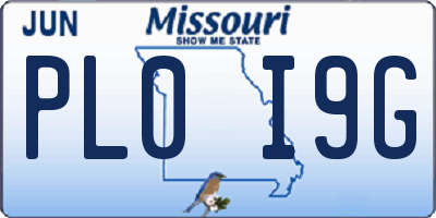 MO license plate PL0I9G