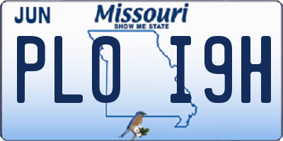 MO license plate PL0I9H
