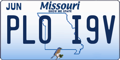 MO license plate PL0I9V