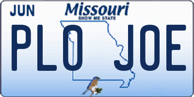 MO license plate PL0J0E