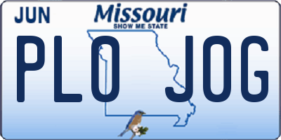 MO license plate PL0J0G