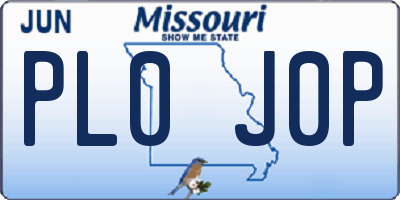 MO license plate PL0J0P