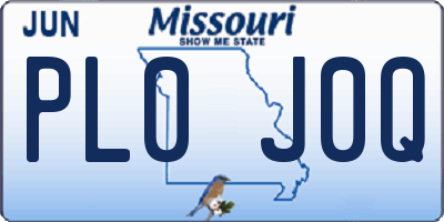 MO license plate PL0J0Q